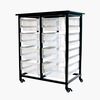 Luxor Mobile Bin Storage Unit, Double Row with Large Clear Bins MBS-DR-8L-CL